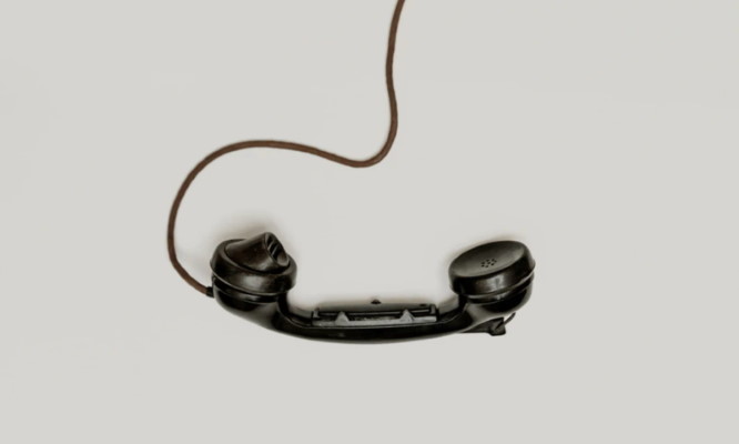 old phone on cord