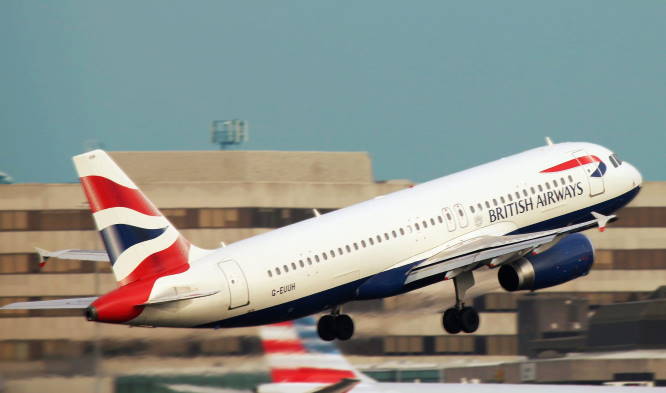 British Airways plane taking off