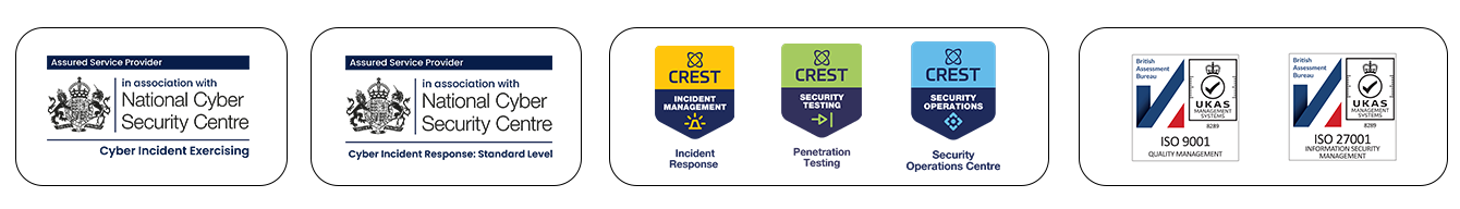 list of NormCyber accreditations, National Cyber Security Center, Cyber incident excercising, cyber incident Response: standard Level. CREST incedent response, pentesting, SOC, ISO 9001 ISO 27001