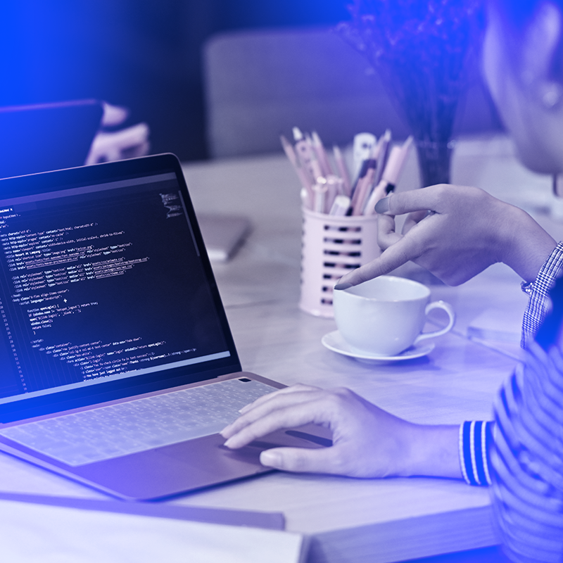 person working on a laptop