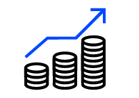 graph with money getting more